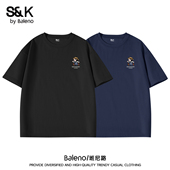 纯棉圆领半袖 班尼路S&K系列短袖 男2026新款 体恤青少年宽松上衣LF