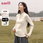 班尼路半开领加绒卫衣女2026新款 冬外套冲锋衣内胆保暖内搭上衣M