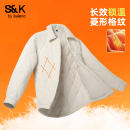 班尼路S&K棉服男冬季 翻领外套A 加厚保暖棉衣菱形格防风抗寒情侣装