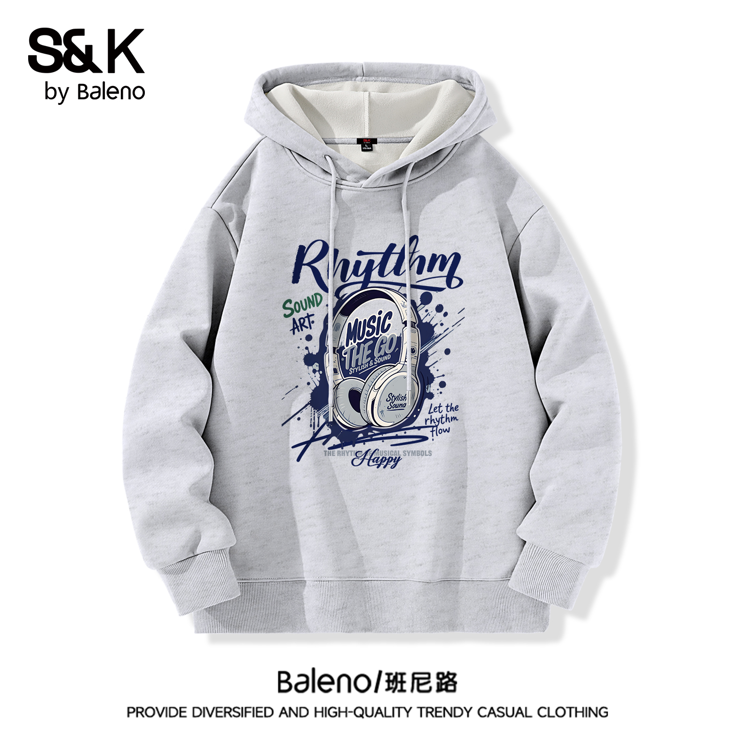 班尼路S&K连帽加绒卫衣男款冬季