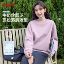 班尼路圆领卫衣女2025新款 秋冬小个子宽松休闲通勤百搭套头上衣Q