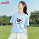 班尼路蓝色纯棉短袖 设计感宽松内搭打底上衣H 2026新款 t恤女款 夏季