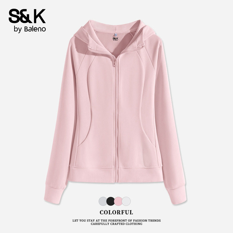 班尼路S&K系列粉色连帽开衫外套女春夏新款收腰显瘦亲肤百搭上衣Q,女装/女士精品,卫衣/绒衫,淘宝优惠券,粉丝福利购,淘宝优惠卷