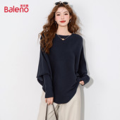 针织衫 班尼路不规则蝙蝠袖 女式 秋冬高级感气质宽松显瘦百搭上衣J