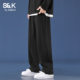 男士 秋季 新款 班尼路SK日系潮牌纯棉休闲裤 宽松纯色直筒阔腿长裤