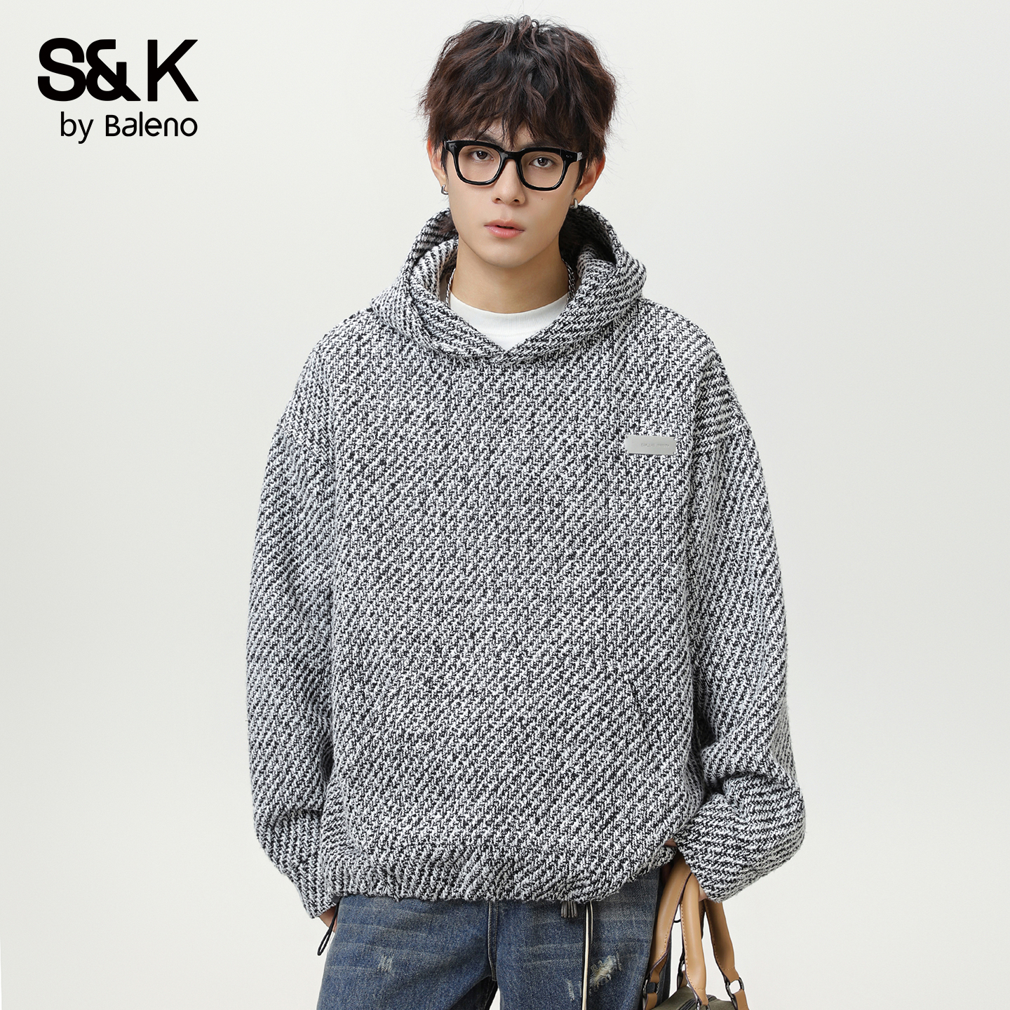 班尼路SK冬季卫衣男重磅款连帽宽松休闲风百搭时尚潮流男士上衣YS