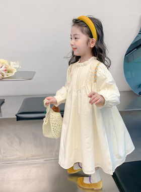 女童连衣裙2026春装新款儿童裙子春秋款洋气小女孩法式复古公主裙