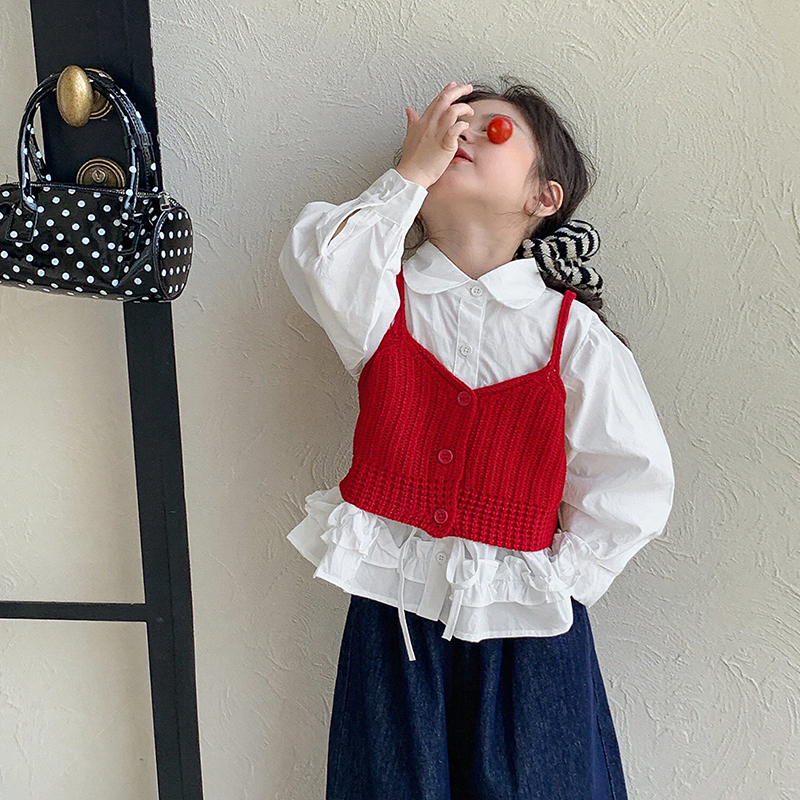 女童套装秋装2025新款巨好看儿童早秋穿搭洋气女宝长袖衬衣两件套