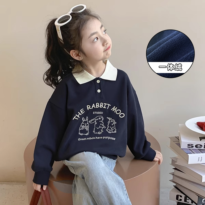 女童卫衣春秋款服儿童polo衫上衣