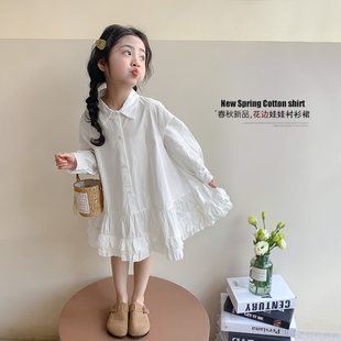 裙子洋气时髦童装 女童春装 连衣裙2026新款 春秋儿童长袖 裙 女孩衬衫