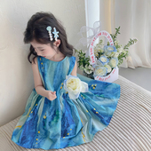 洋气女孩公主裙夏日海滩裙儿童夏装 女童连衣裙夏季 2026新款 背心裙