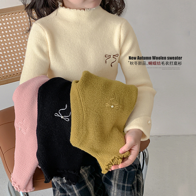 女童毛衣冬季儿童半高领打底衫