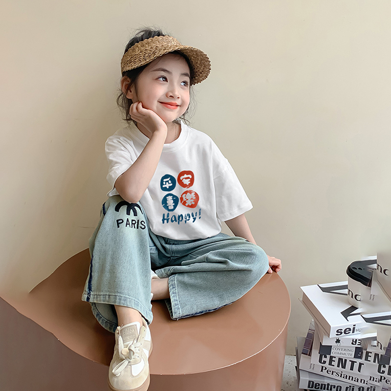 女童短袖t恤2024新款儿童夏装