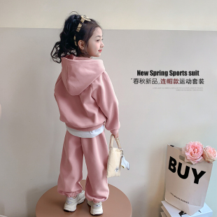 洋氣女孩時髦運動服童裝 女童套裝 2025新款 春秋款 秋裝 兒童休閑衛(wèi)衣