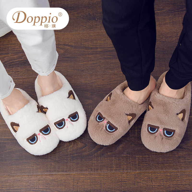 Korean Edition 2018 new pattern keep warm slipper Home indoor Parenting lovely Cartoon lovers The thickness of the bottom Cotton slippersin the Home Fabric , Home slippers/Mules/Cotton mop/Home shoes  category - from Buy2taobao.com to provide professional Taobao agent buy service