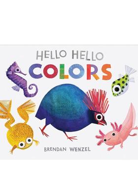 【预售】你好你好，颜色  凯迪克奖得主Brendan Wenzel Hello Hello Colors 英文进口原版儿童语言/概念启蒙
