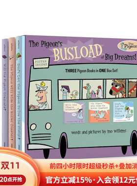 【预售】鸽子的大梦想巴士！（3册套装） The Pigeon's Busload of Big Dreams! 英文进口原版儿童绘本Union Square Kids