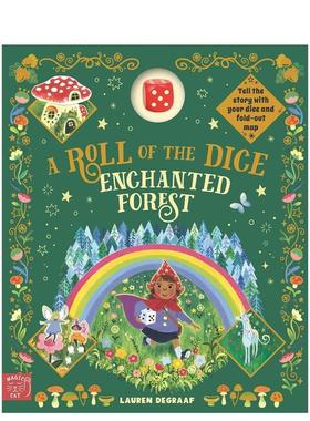 【预售】掷骰子：穿越魔法森林 （内附折叠式地图、骰子、计数器） A Roll of the Dice: Enchanted Forest 英文儿童趣味Lauren D