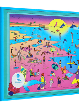 【现货】【翰德图书】At the Beach，【1000-Piece】在海边 英文原版图书籍进口正版 Princeton Architectural Press拼图