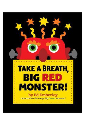 【现货】深呼吸大红怪 Take a Breath Big Red Monster! 走开大绿怪作者Ed Emberley 情绪管理趣味洞洞游戏书 英文进口原版儿童图