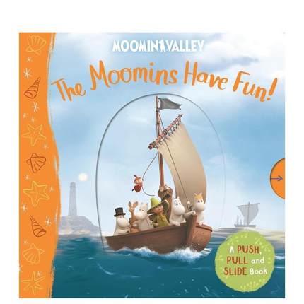 【现货】姆明家的乐趣 机关书 The Moomins Have Fun! A Push  Pull and Slide Book 原版进口英文儿童绘本 3岁-6岁Tove Jansson外