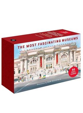 【预售】北美博物馆奇观明信片集：50张典藏版 The Most Fascinating Museums Postcards进口原版明信片文创Bob Eckstein