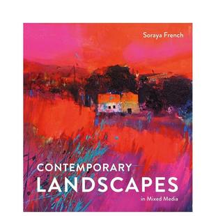 Mixed 混合艺术工具中 French 艺术画册画集外文图书Soraya Media英文进口原版 Landscapes 当代风景画Contemporary 现货