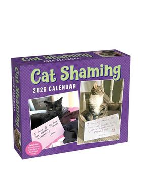 【预售】“罪犯”猫咪曝光 2026年彩色日历Cat Shaming 2026 Day-To-Day Calendar进口原版日历 文创送礼Andrade  Pedro