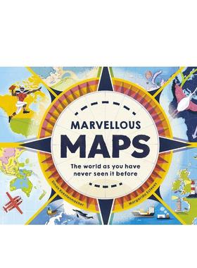 【现货】神奇的地图 Marvellous Maps 进口原版英文儿童绘本9岁-12岁Simon Kuestenmacher外文图书籍