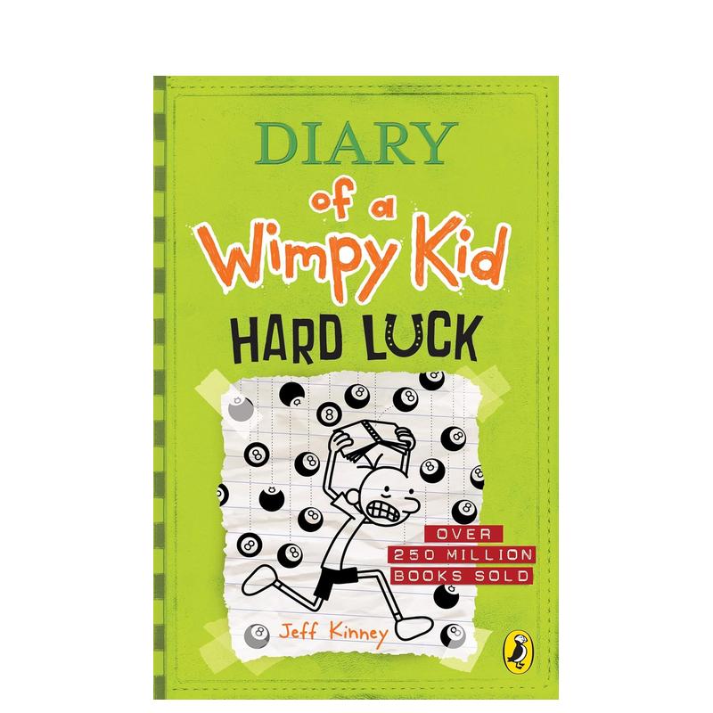 【预售】Diary of a Wimpy Kid: Hard Luck(Book 8)，小屁孩日记第8部英文儿童漫画 Jeff Kinney-封面