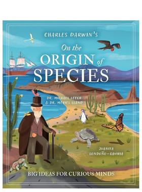 【预售】查尔斯·达尔文的物种起源 Charles Darwin'S On The Origin Of Species 英文进口原版儿童绘本9-12岁Leach  Michael外文