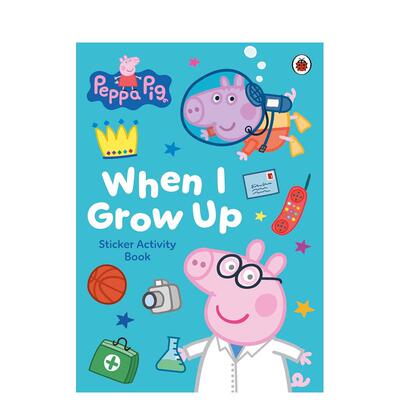 【预售】【小猪佩奇】长大以后贴纸游戏书 When I Grow Up Sticker Activity Book 【Peppa Pig】英文进口原版儿童绘本图书Peppa