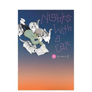 英文进口原版 与猫共度 日本画师kyuryuz 卷3 with 漫画外文图书籍Kyuryu Vol. 夜晚 Cat Kyuryu Nights 预售