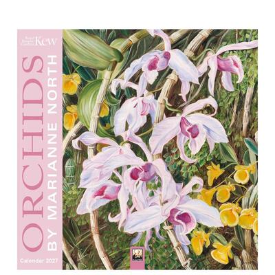 【预售】邱园：玛丽安·诺斯的兰花 2027年迷你挂历（艺术日历） Kew Gardens: Orchids by Marianne North 英文进口原版日历文创