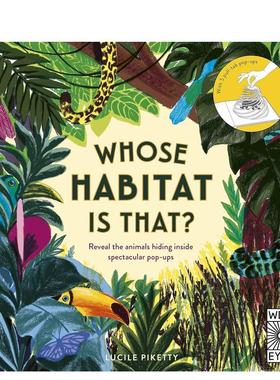 【现货】【Whose Habitat is That?】【这是谁的栖息地】揭开隐藏在壮观的弹出式建筑中的动物的面纱 儿童趣味故事艺术绘本 原版