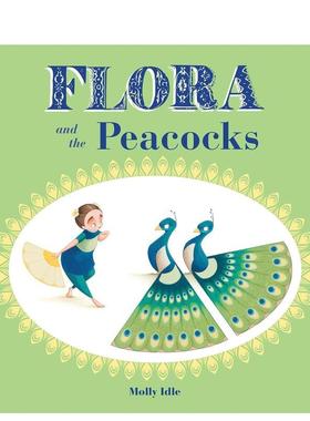 【预售】【Flora & Her Feathered Friends】Peacocks【弗洛拉和她的毛毛朋友】孔雀（翻翻互动书）含孔雀开屏绘图可展开 英文进口
