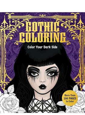 【预售】哥特涂色书 Gothic Coloring: Color Your Dark Side 原版英文图书Editors of Chartwell Books