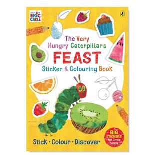 毛毛虫大餐贴纸书The Eri 书籍Carle Sticker 预售 好饿 Book英文儿童趣味 Hungry Very 图书进口外版 Caterpillar 原版 Feast