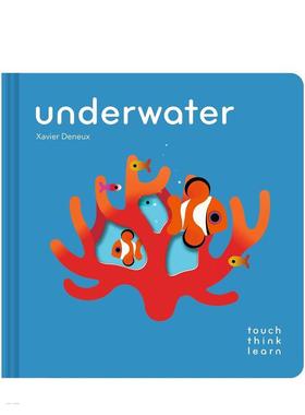 【预售】【触摸书】水下世界 【TouchThinkLearn】Underwater 英文进口原版儿童趣味图书Xavier Deneux