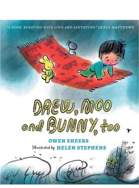 【预售】德鲁, 哞哞和兔子Drew, Moo and Bunny, Too【获奖插画师Helen Stephens】英文儿童图书籍进口原版Walker Books UK3-6岁