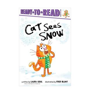 Sees 猫看雪Cat Snow英文进口原版 儿童图书3 LAURA 6岁分阶读物GEHL 预售