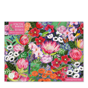 【现货】拼图1000片 贝克斯帕金:异国情调的鸟类 Bex Parkin: Exotic Birds 进口原版减压Flame Tree火焰树拼图书艺术装饰画书籍