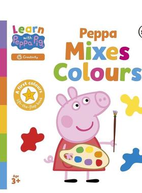 【预售】和小猪佩奇一起学：佩奇调色实验 【Learn with Peppa】Peppa Mixes Colours英文进口原版儿童绘本图书Peppa Pig