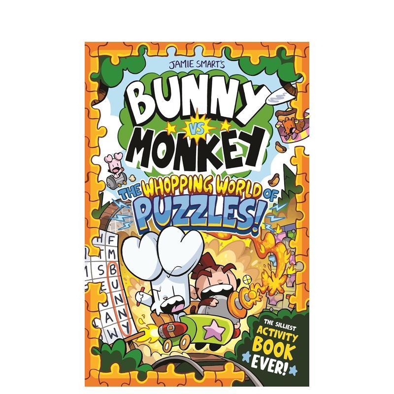 【预售】兔子大战猴子：奇妙解谜乐园 Bunny vs Monkey: The Whopping World of Puzzles 英文进口原版儿童漫画6-9岁Jamie Smart外