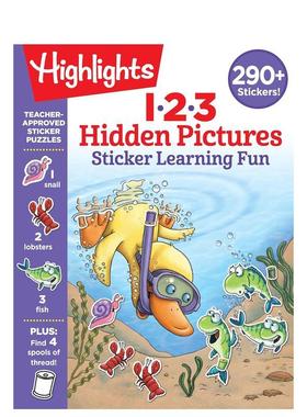 【预售】【隐藏图片贴纸学习乐趣】123 【Hidden Pictures Sticker Learning Fun】123 英文进口原版儿童趣味图书Highlights Lear