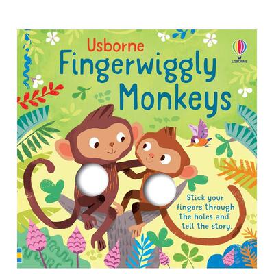 【预售】【指尖互动书】轻轻摇晃手指的猴子【Fingerwiggles】Fingerwiggly Monkeys英文进口原版儿童趣味图书Felicity Brooks an