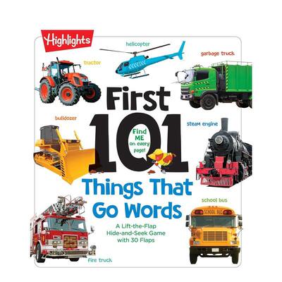 【预售】交通工具 First 101 Things That Go Words【Highlights幼儿启蒙101词】英文进口原版儿童启蒙图书 实景翻翻纸板书Highli