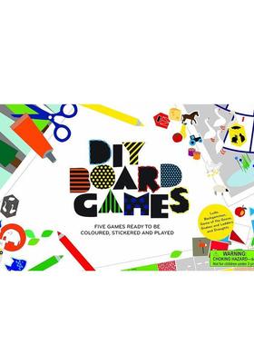 【现货】DIY卡片游戏DIY Board Games: Five Games Ready to be Coloured, Stickered and Played 英文进口原版儿童趣味图书 Inca