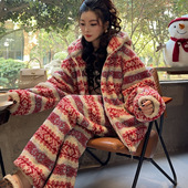 冬季 珊瑚绒家居服法兰绒加厚款 冬天大码 睡衣女秋冬款 加绒保暖套装
