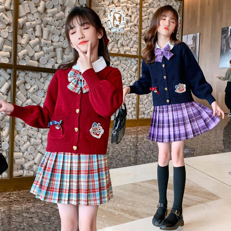 儿童学院风女童jk套装制服日系定制dk初中生班服小学生校服春秋装图片